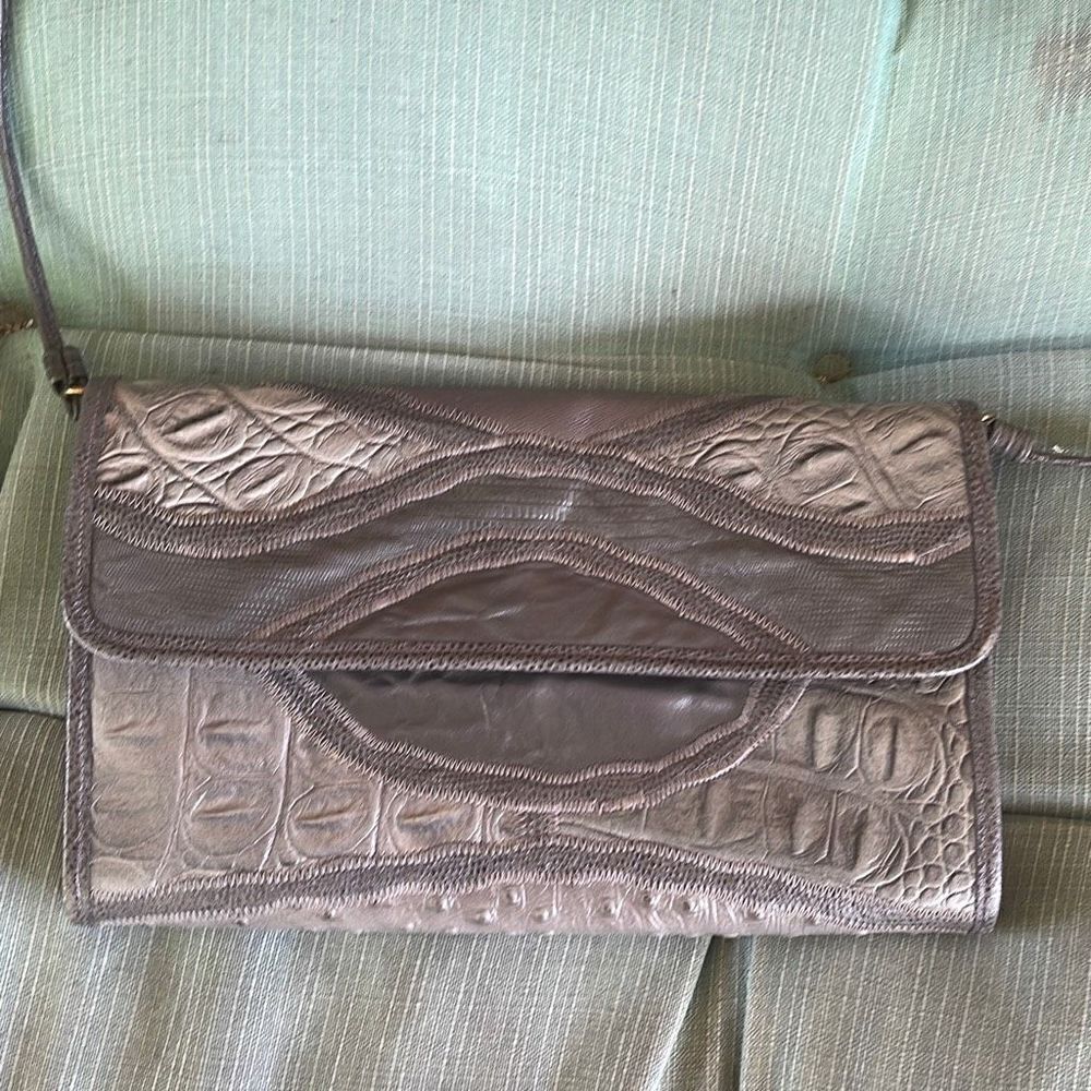Vintage Caprice croc embossed handbag